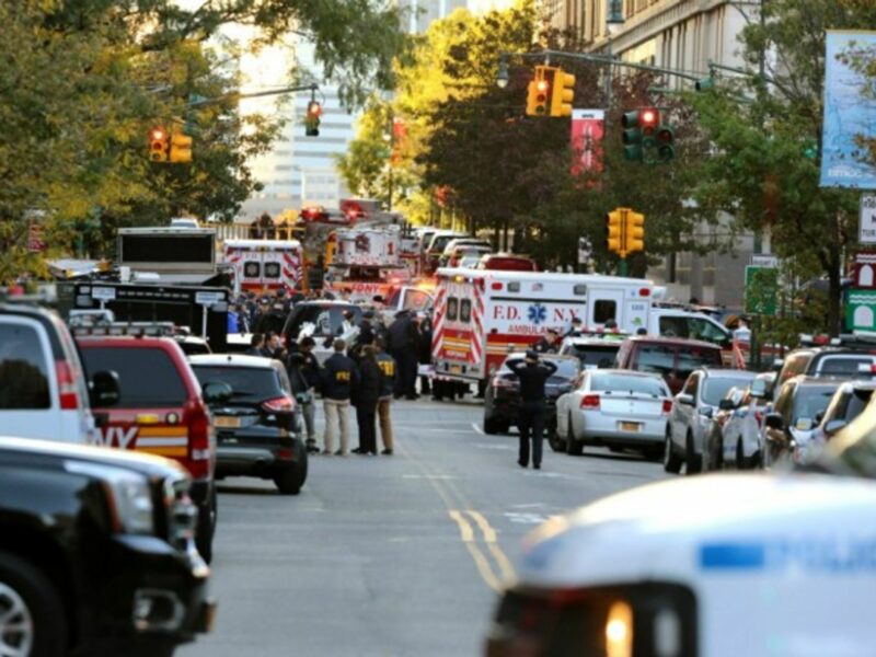 The scene in New York