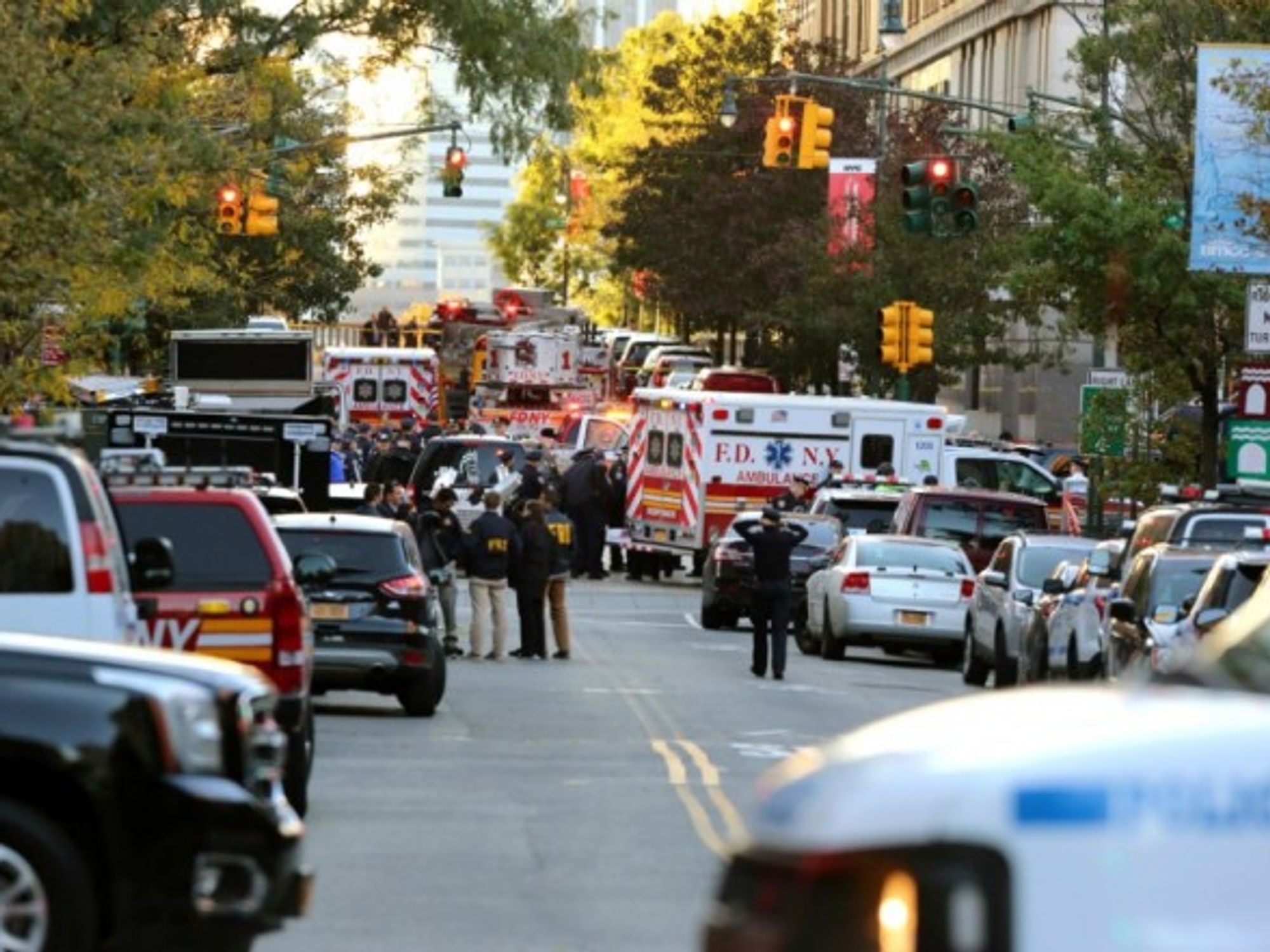The scene in New York