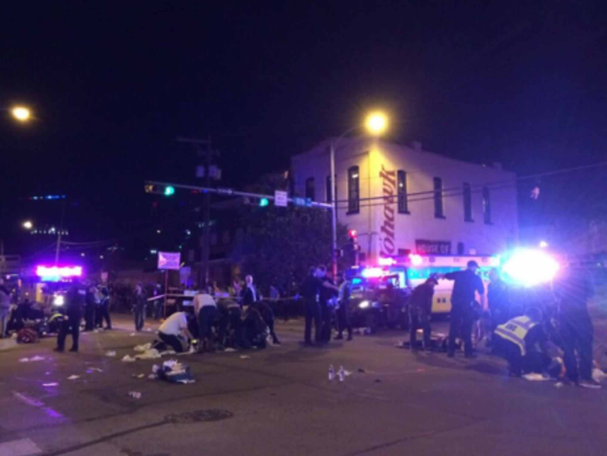 The scene of a fatal hit and run near SXSW in Austin.