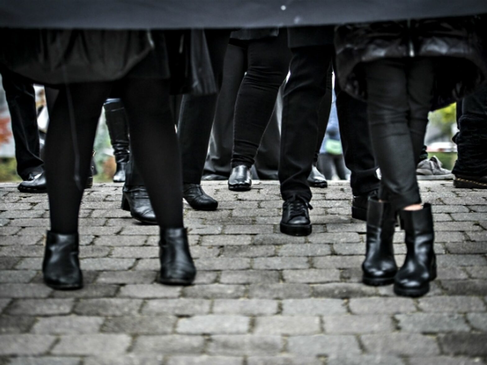 The so-called Black (Czarny) protesters on Oct. 24 get ready to march.