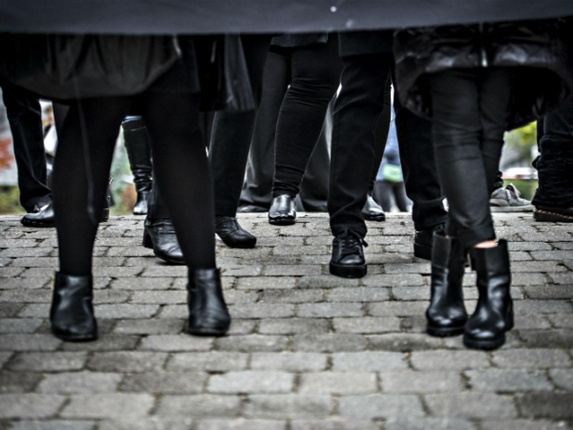 The so-called Black (Czarny) protesters on Oct. 24 get ready to march.