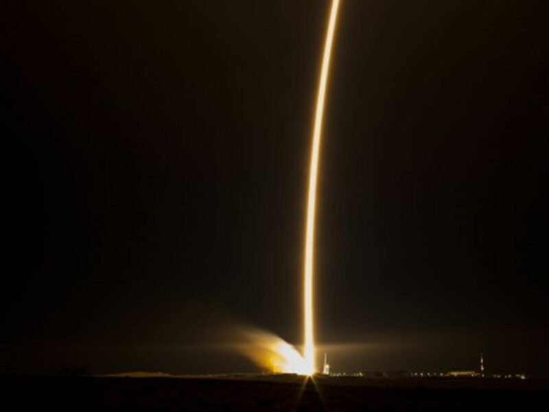 The Soyuz capsule launches from Kazakhstan