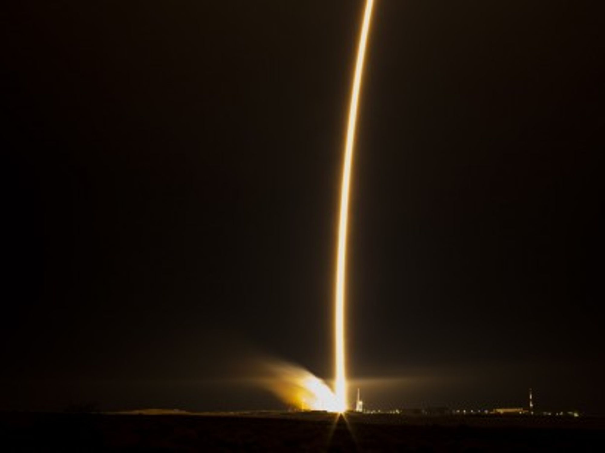 The Soyuz capsule launches from Kazakhstan
