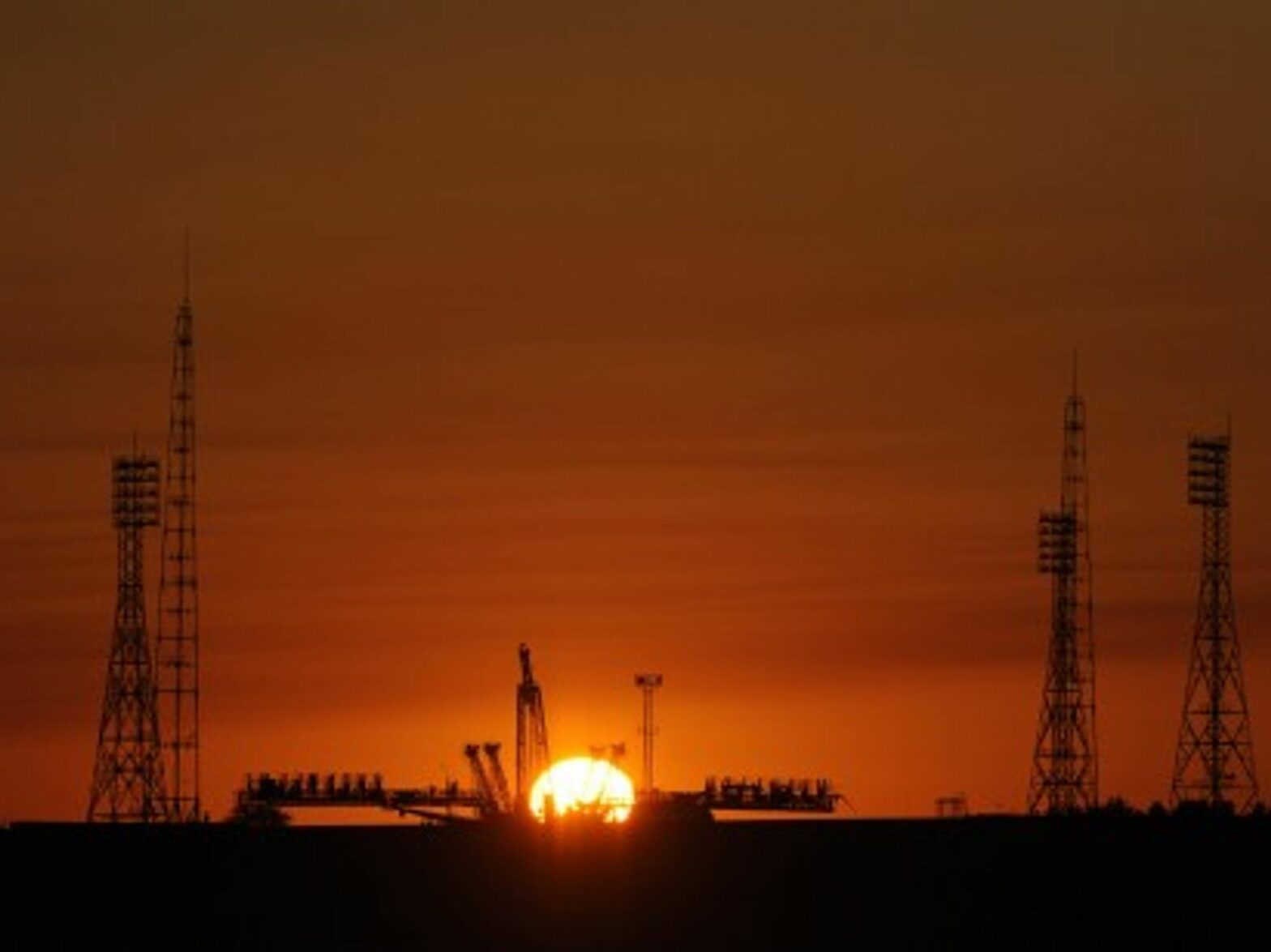 The Soyuz launchpad at the Baikonur Cosmodrome in Kazakhstan