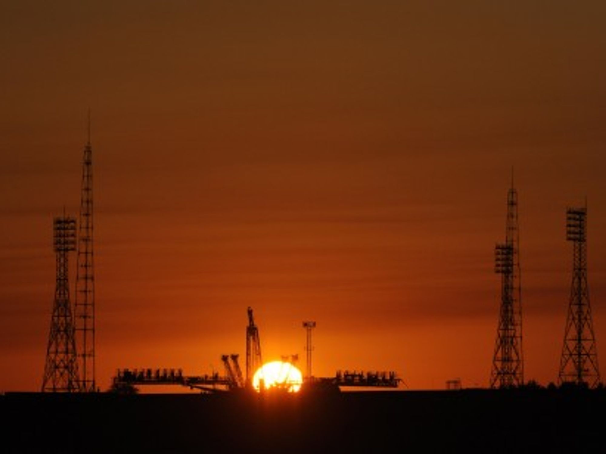 The Soyuz launchpad at the Baikonur Cosmodrome in Kazakhstan