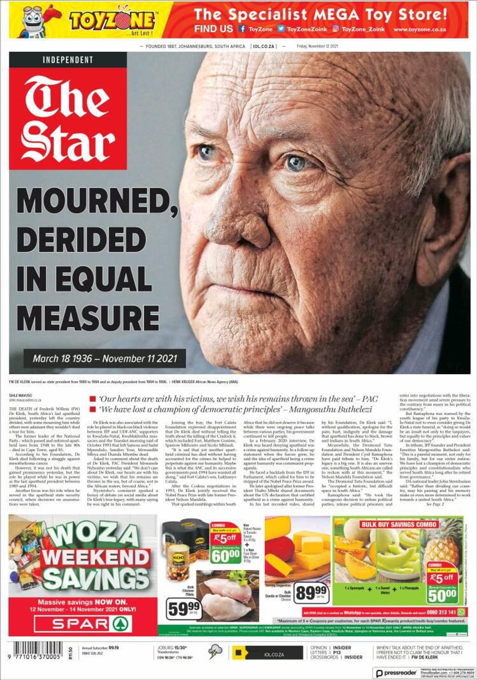 The Star Nov. 12 front page
