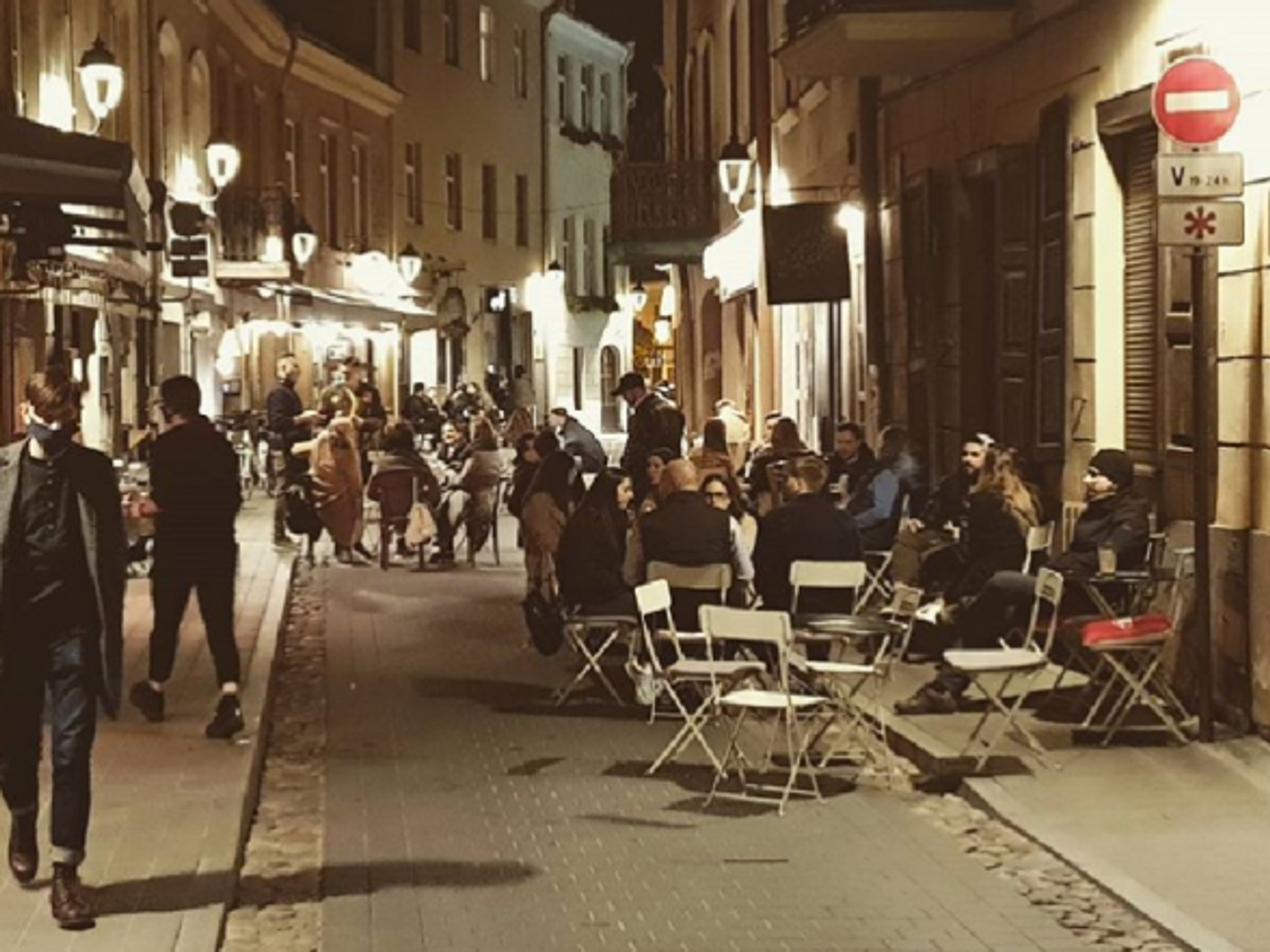 The streets of Vilnius on May 10