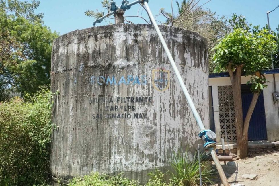 The tank used to supply drinking water to the town.
