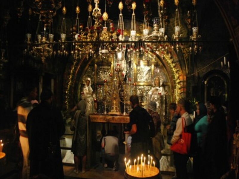 The traditional site of Golgotha, within the Church of the Holy Sepulchre.