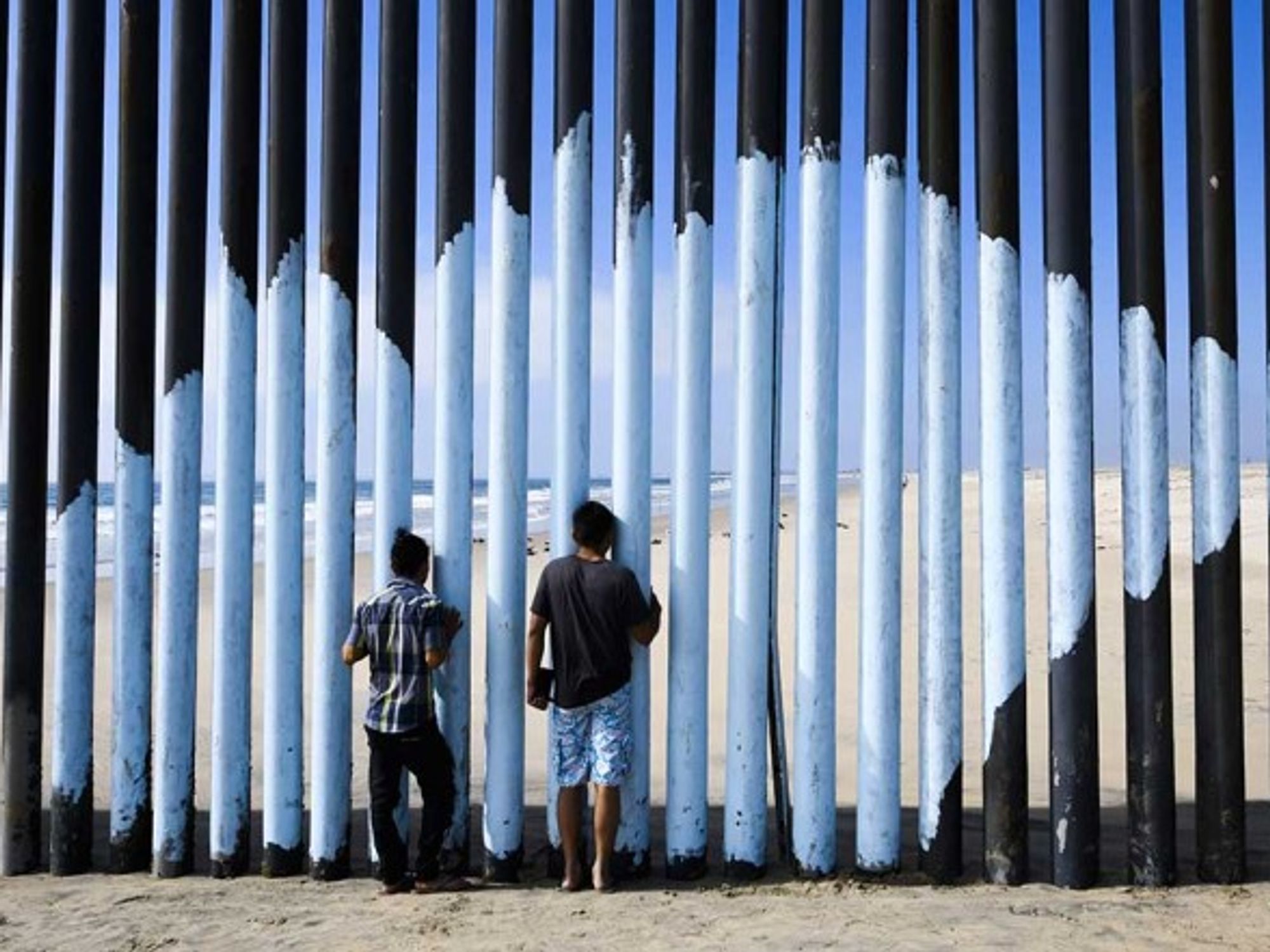 The US/Mexico border fence in Tijuana, Mexico