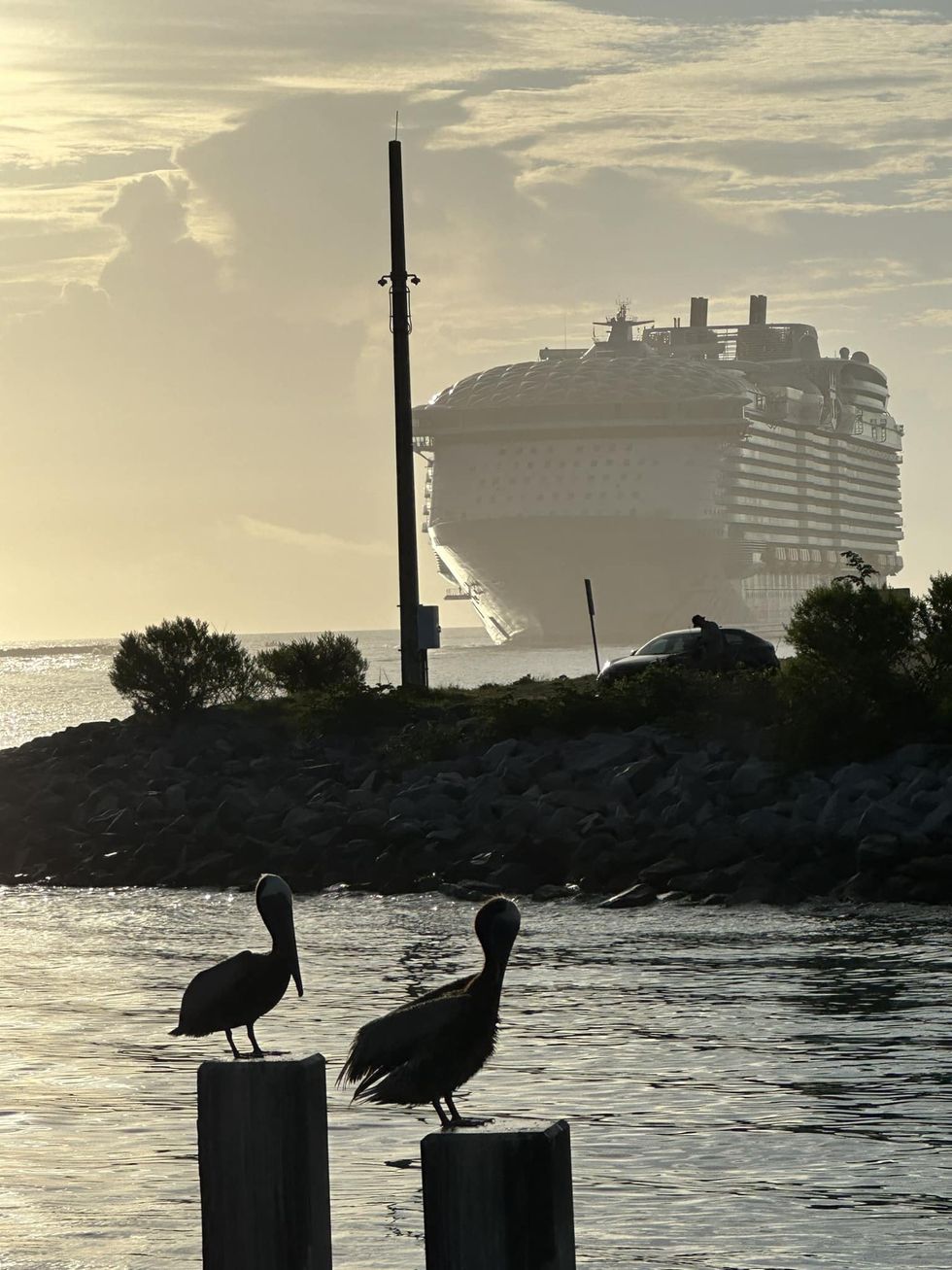 The Utopia of the Seas makes her way into Port Canaveral.