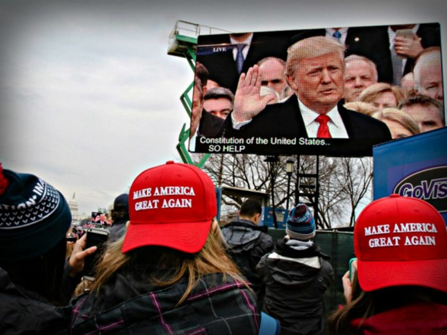 The world watches Trump take the oath.