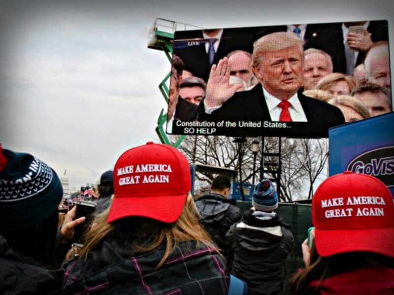 The world watches Trump take the oath.