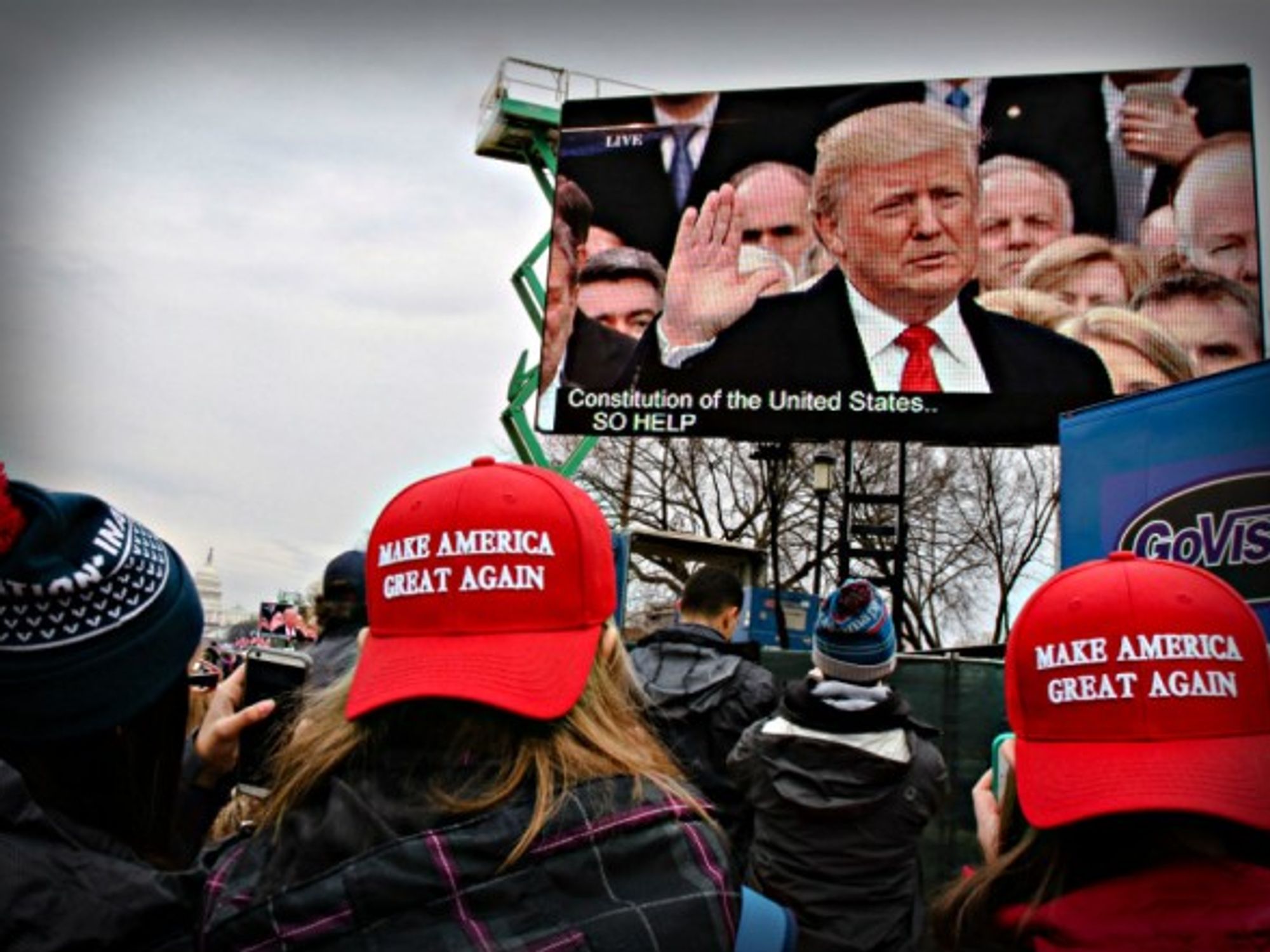 The world watches Trump take the oath.