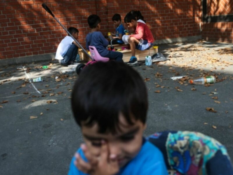 These children are safe inside a refugee reception center in Berlin.