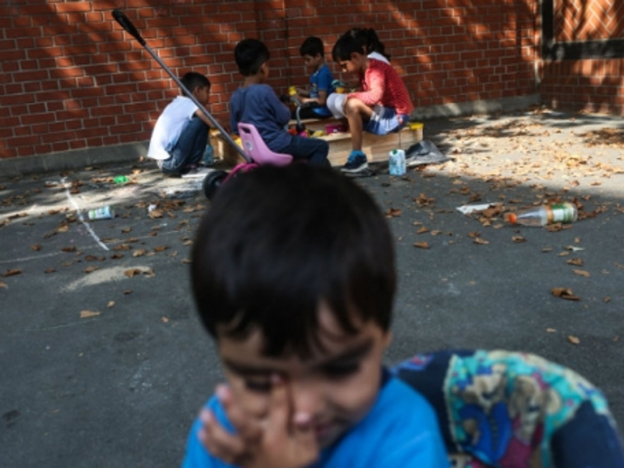 These children are safe inside a refugee reception center in Berlin.