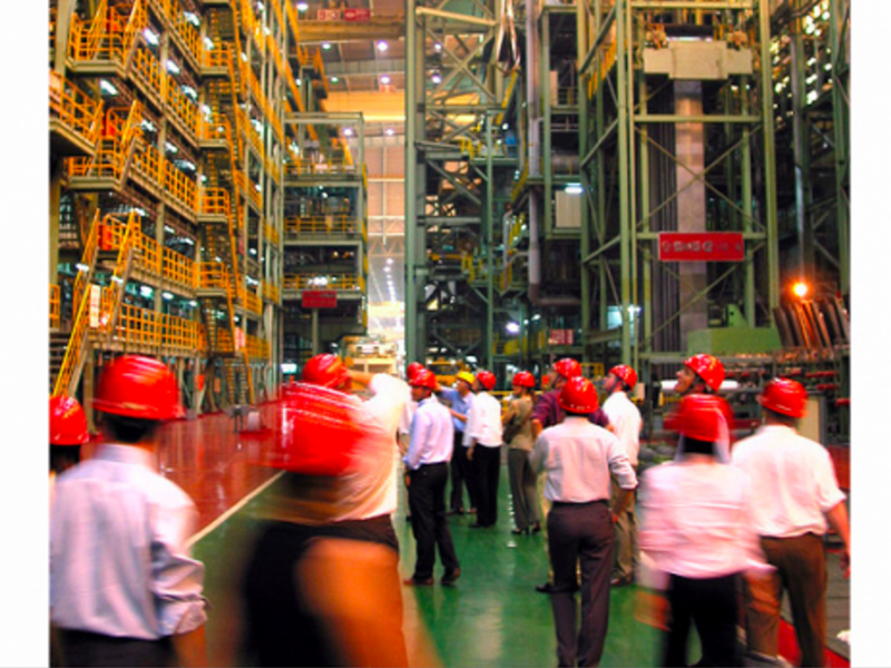 "Those were our jobs...!" Inside a Shanghai plant of steel giant Baosteel.
