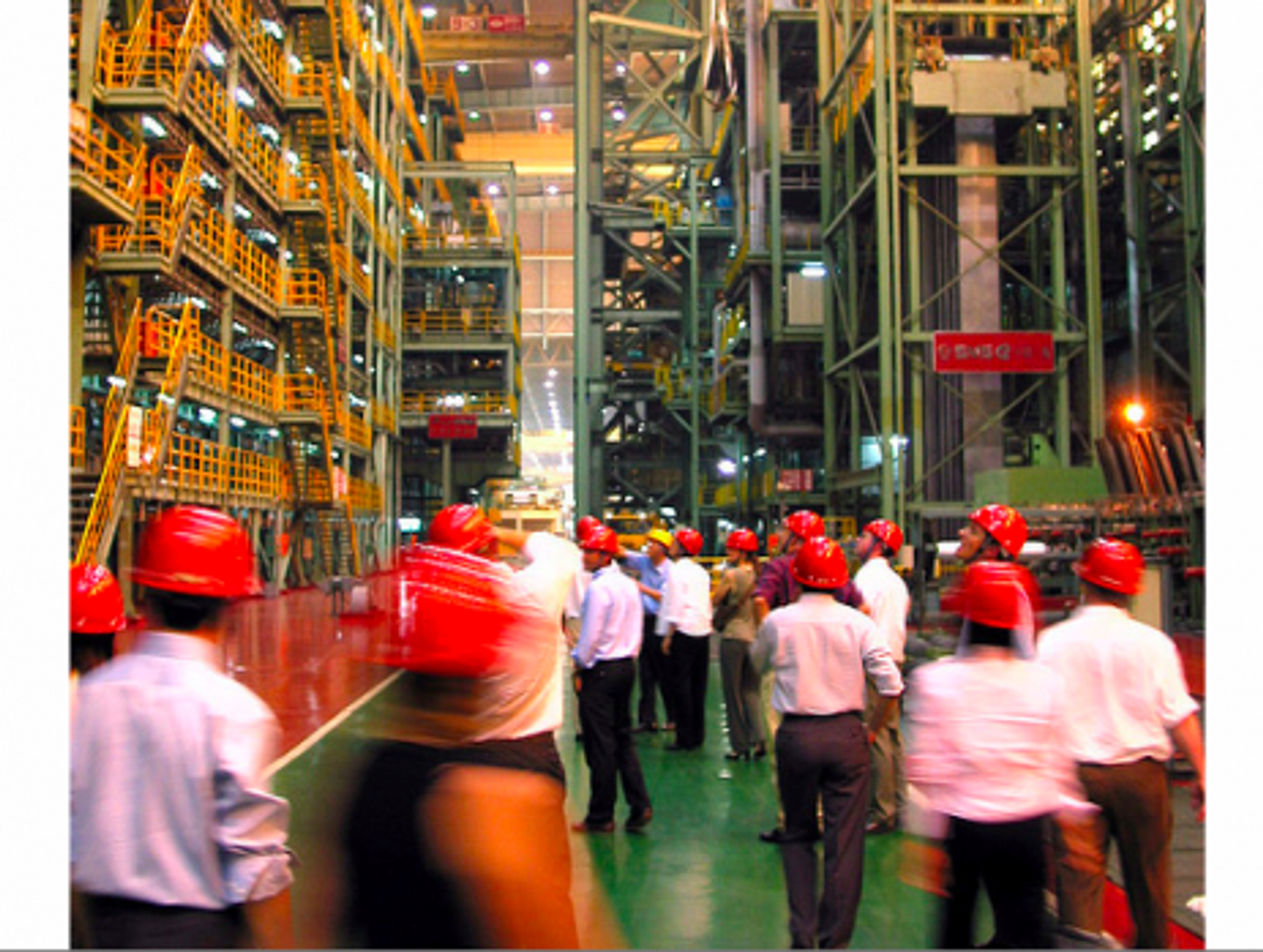 "Those were our jobs...!" Inside a Shanghai plant of steel giant Baosteel.