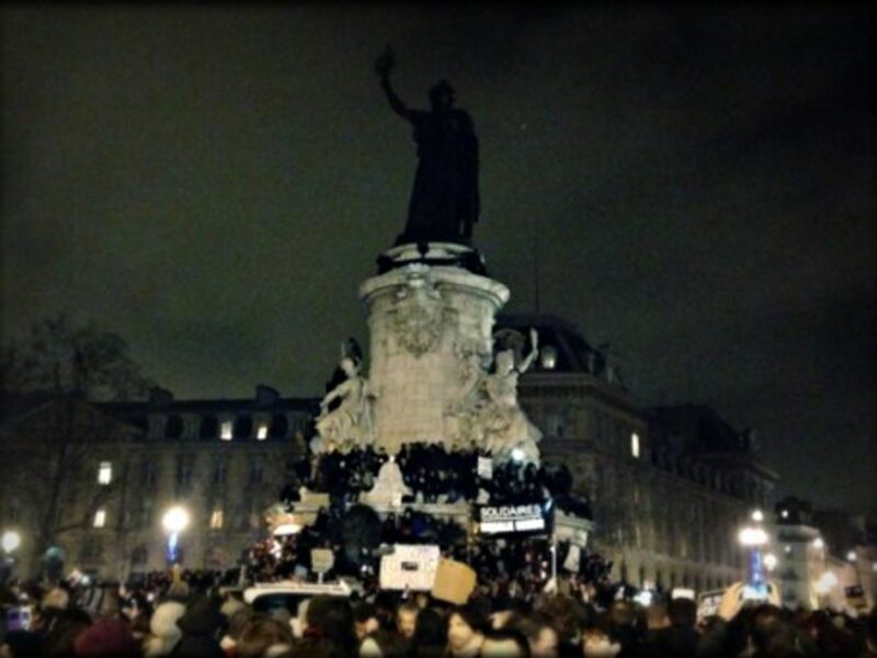Thousands gathered at the Place de la RÃ©publique for a vigil Wednesday night.