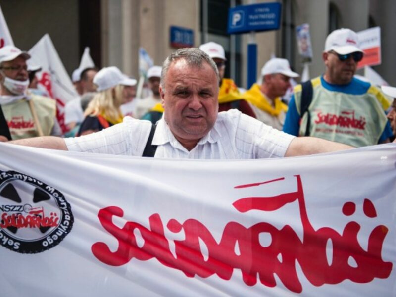 Thousands of coal mining and power workers protested in Warsaw, Poland, against a European Union court order to immediately close down a mine, and Europe’s gradual phasing out of coal extraction and use, which they say will eliminate hundreds of thousands