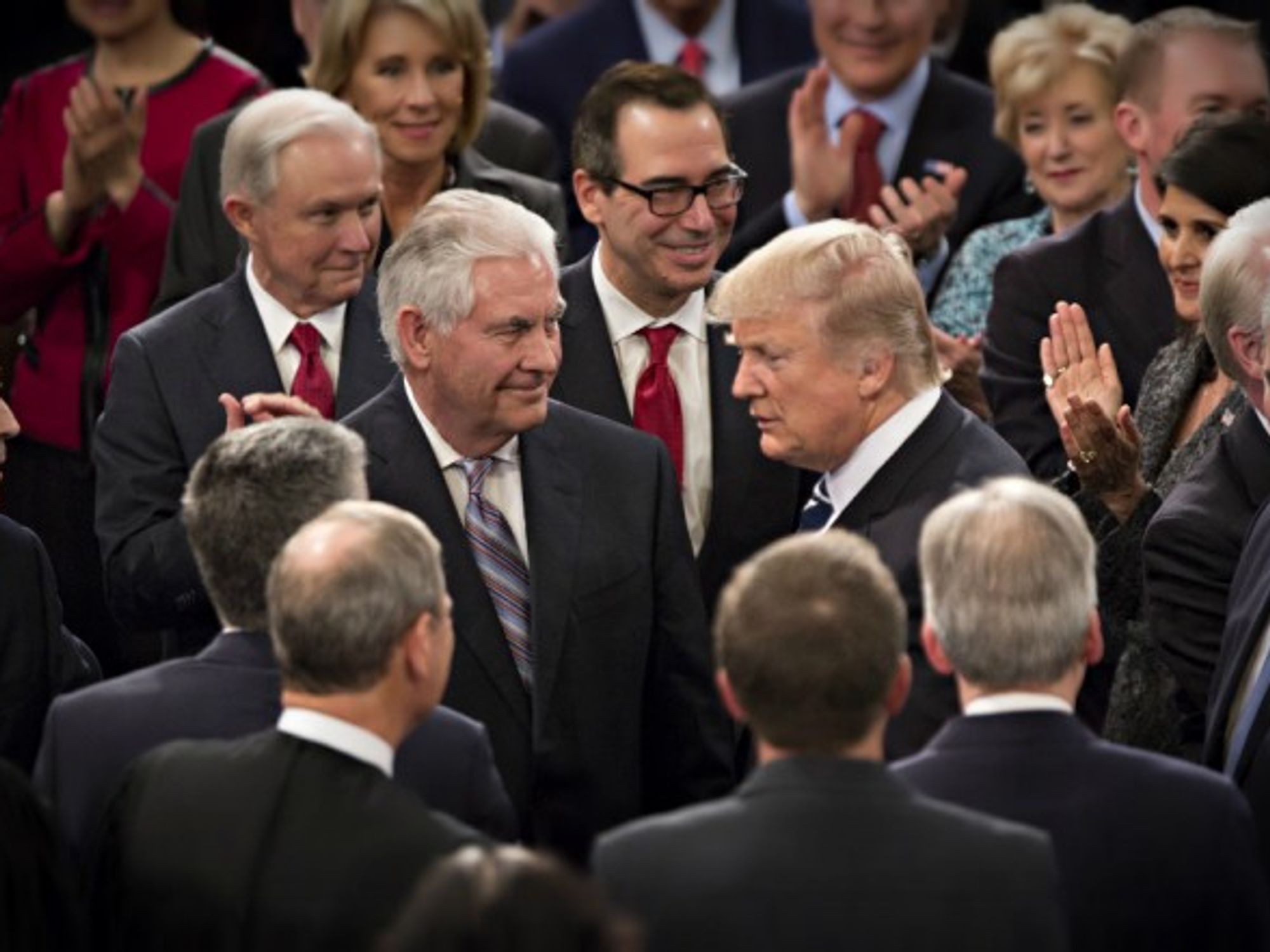 Tillerson and Trump in Washington, D.C. on Feb. 28
