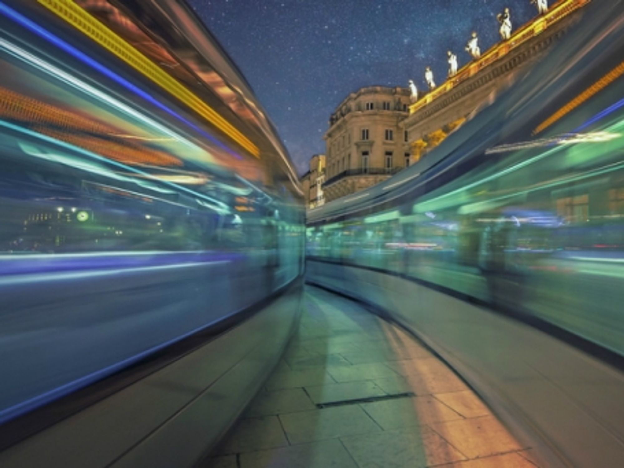 Time-lapse picture of Bordeaux, France.