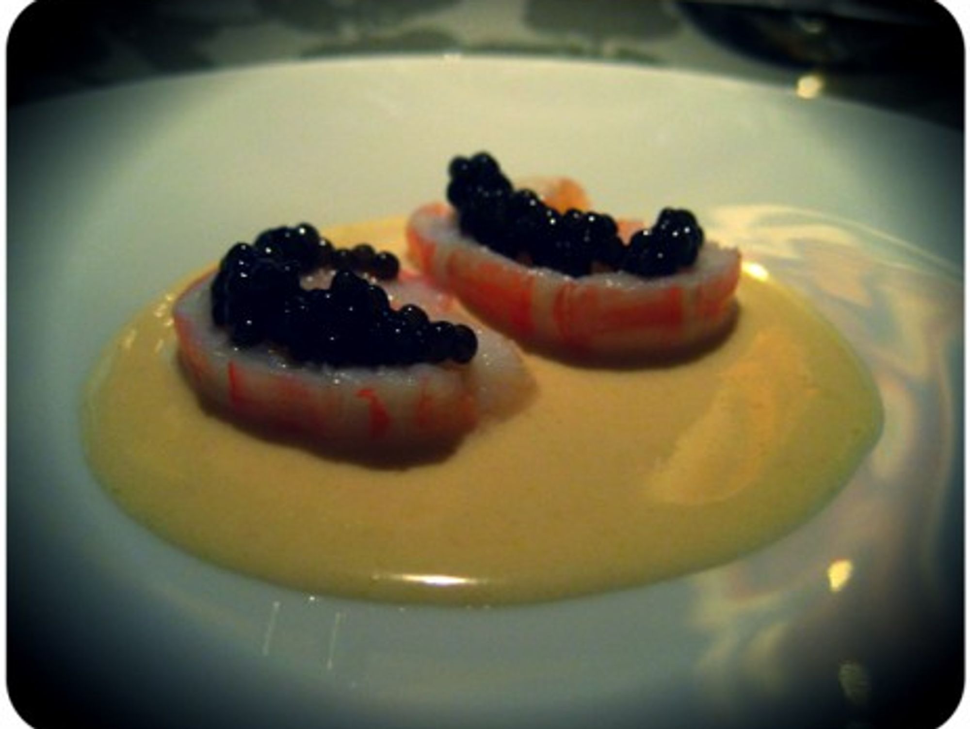 To Die For: Alain Ducasse's langoustine and caviar.