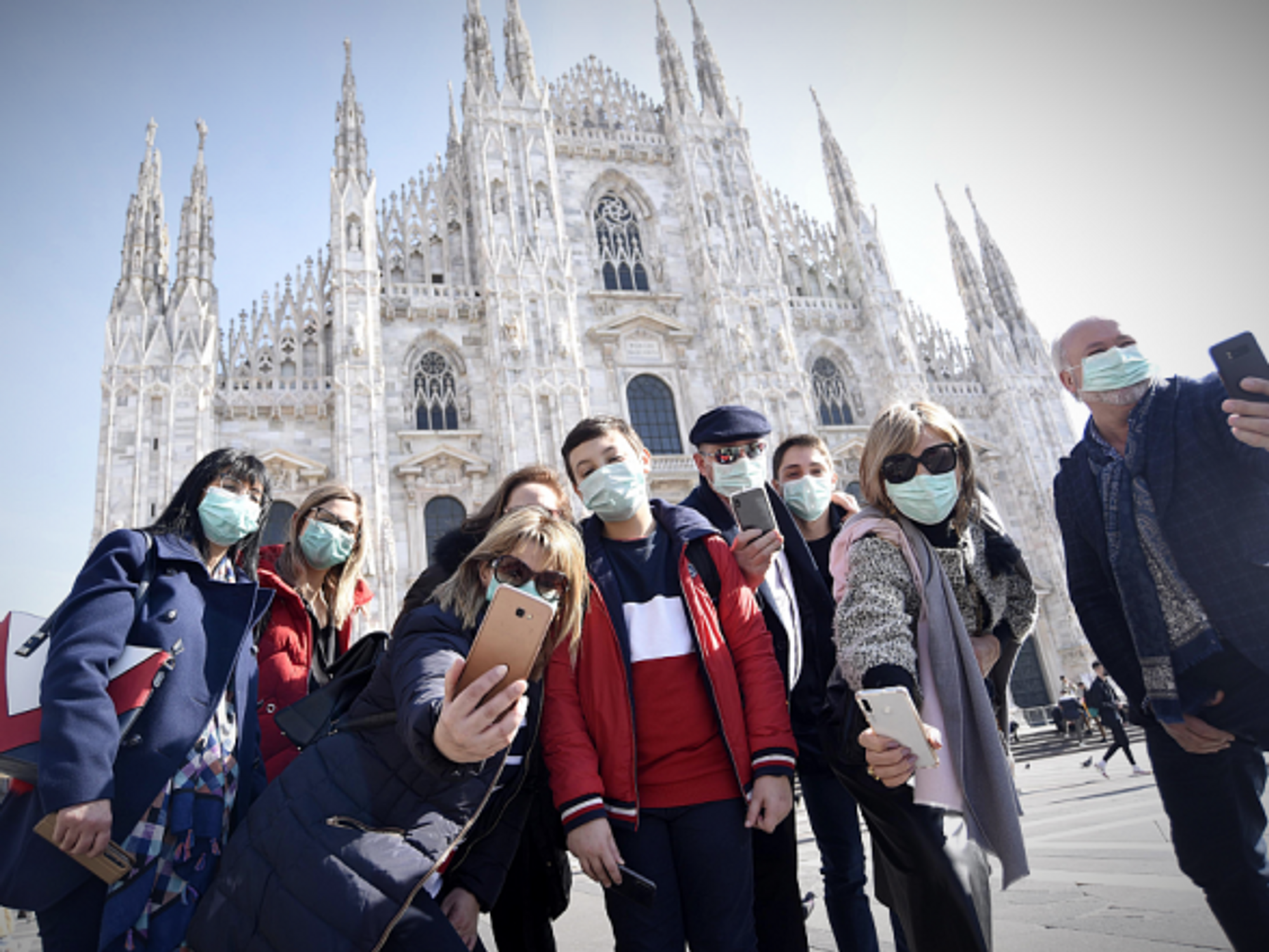 Tourists in Milan on Feb. 24