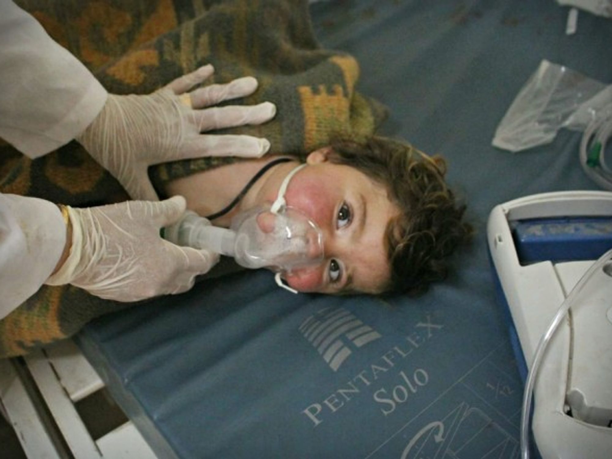 Treating one of the victims of the April 4 attack