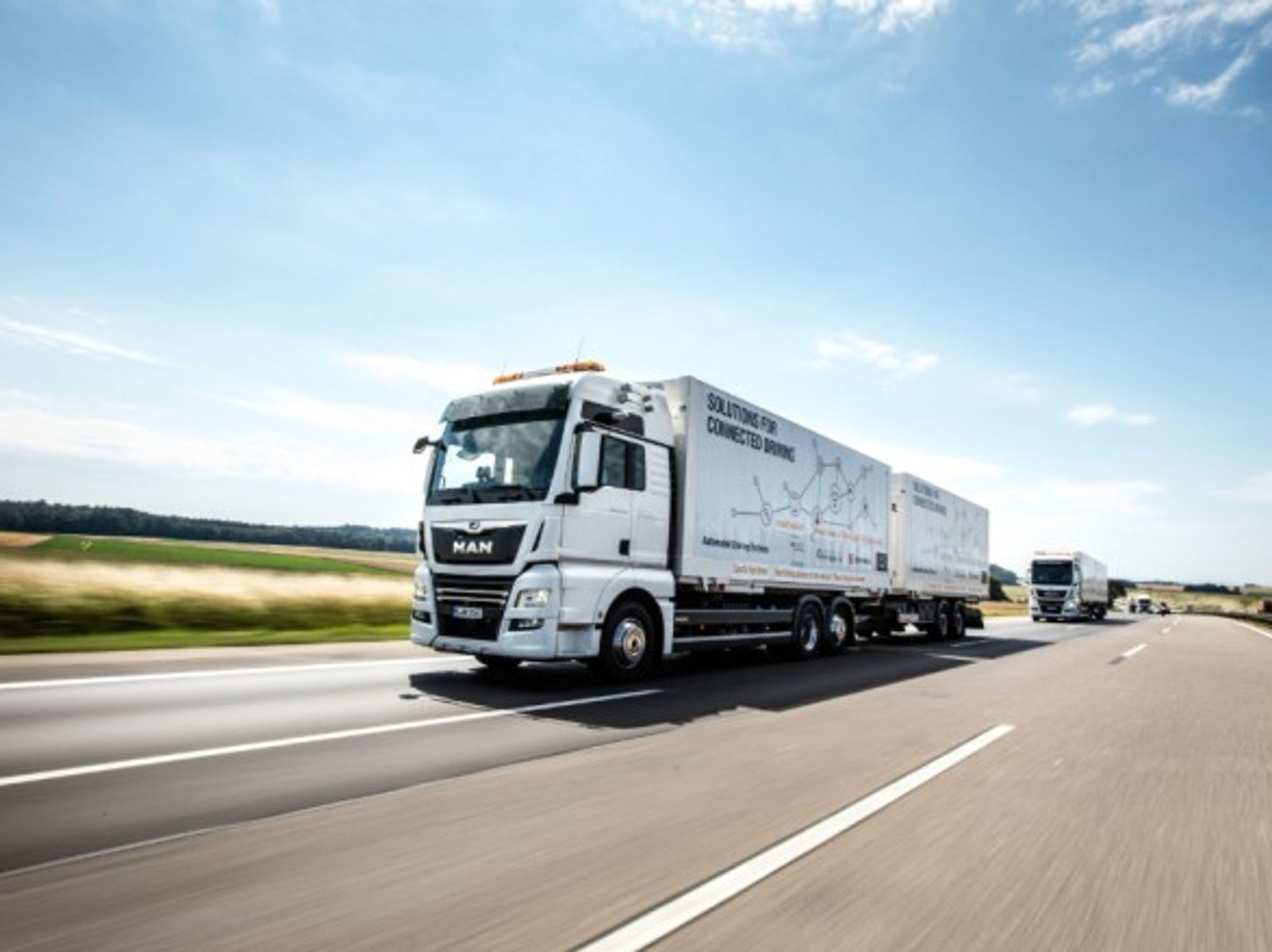 Trucks en route on the freeway in Germany