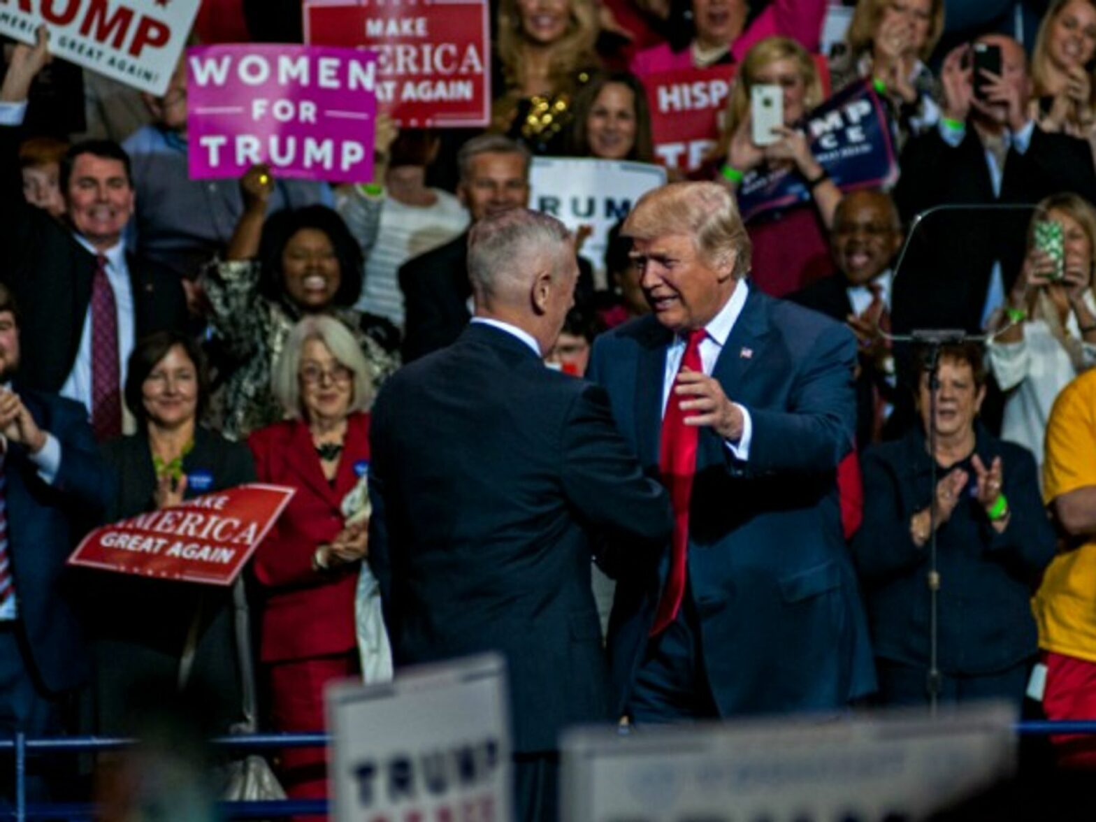 Trump and Gen. Mattis in Fayetteville, NC, on Dec. 6