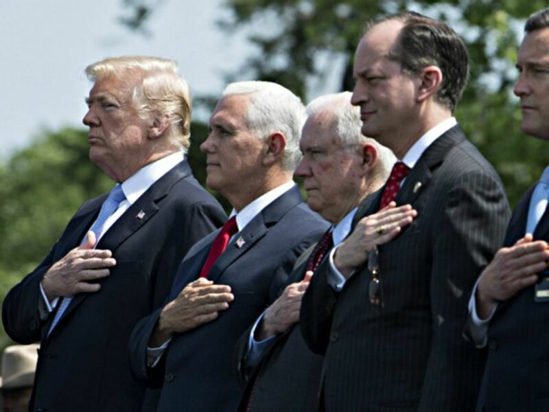 Trump and top members of his Administration in May