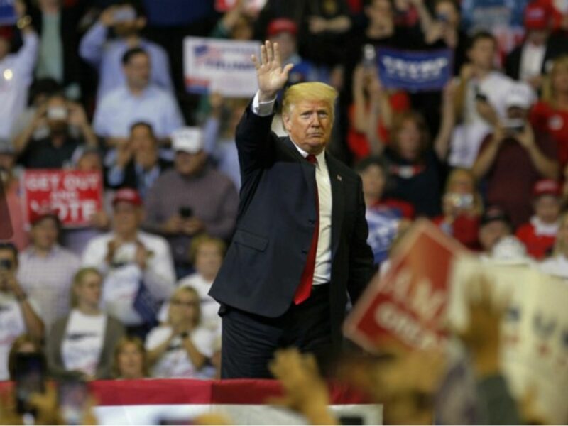 Trump at a rally in Houston on Tuesday.