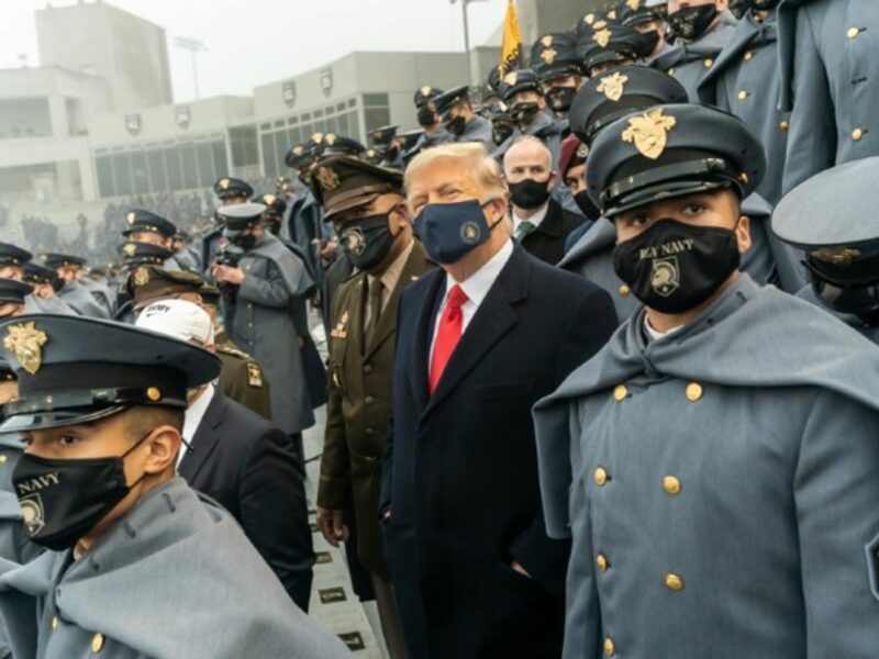 Trump at the Army-Navy football game in December 2020