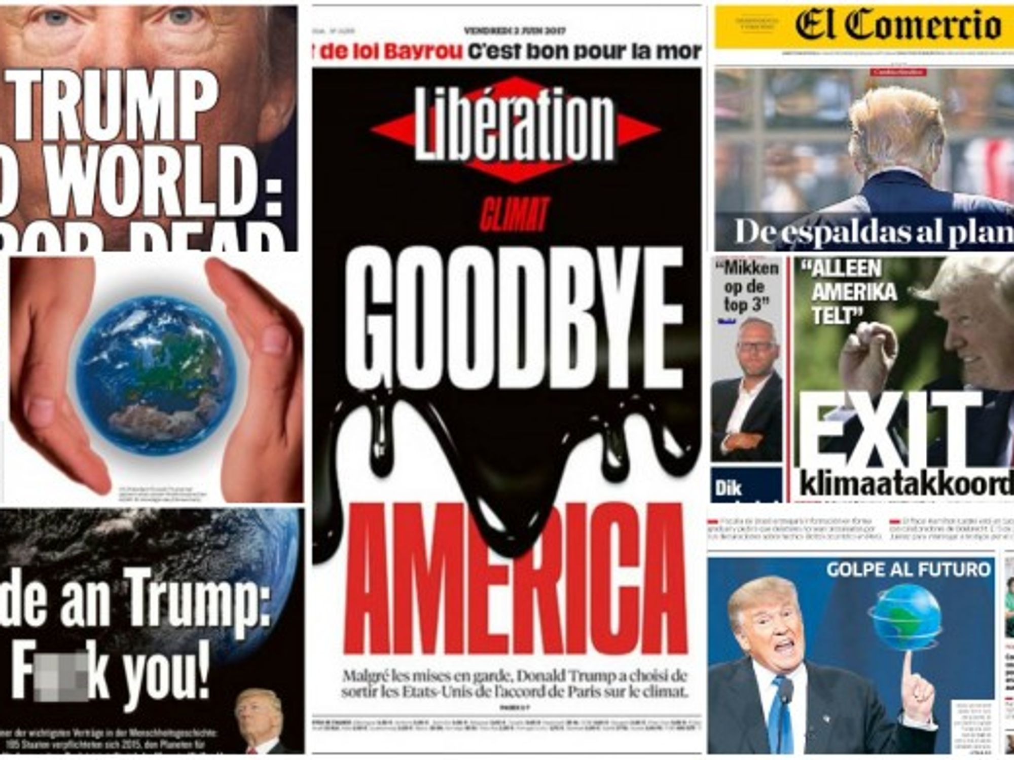 Trump Exits Paris Climate Deal, 24 Front Pages From Around The World
