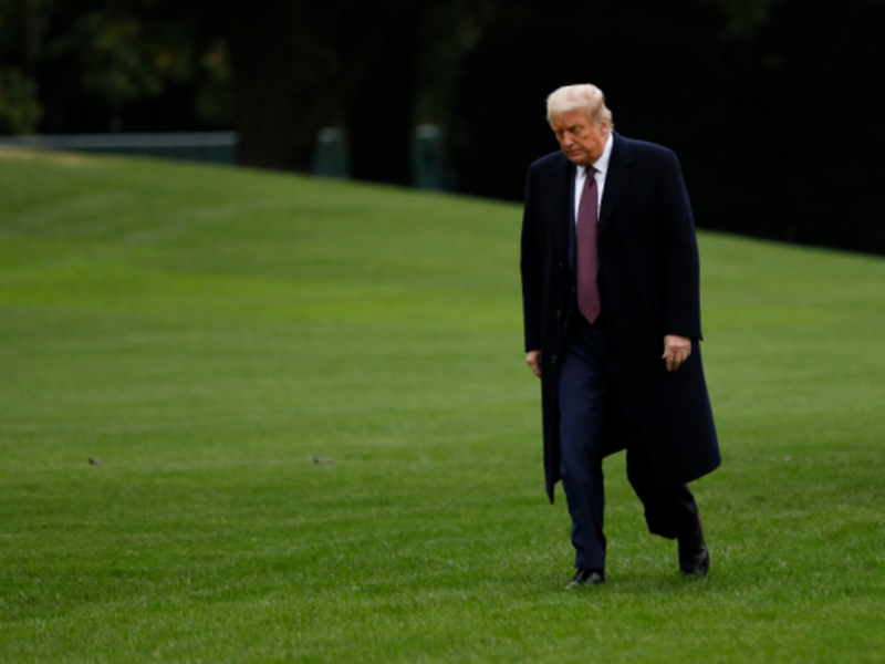 Trump on his way to the White House on Oct. 1