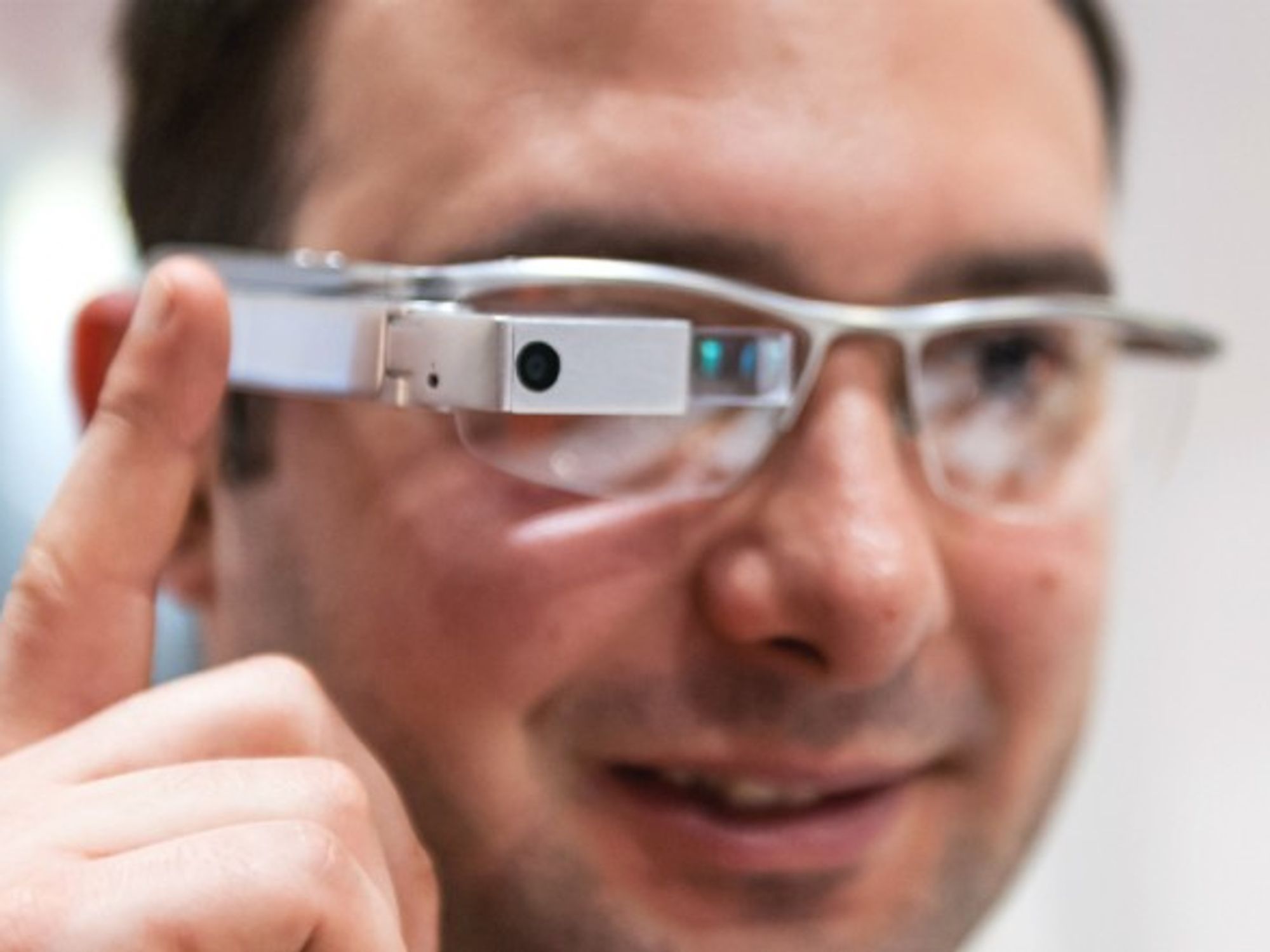 Trying an augmented reality headset