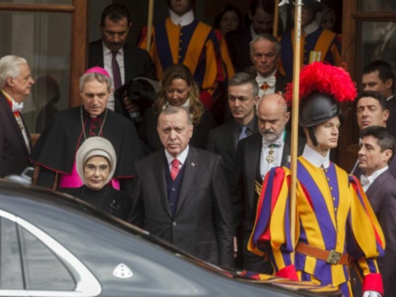 Turkey's President Recep Tayyip Erdogan at the Vatican on Monday