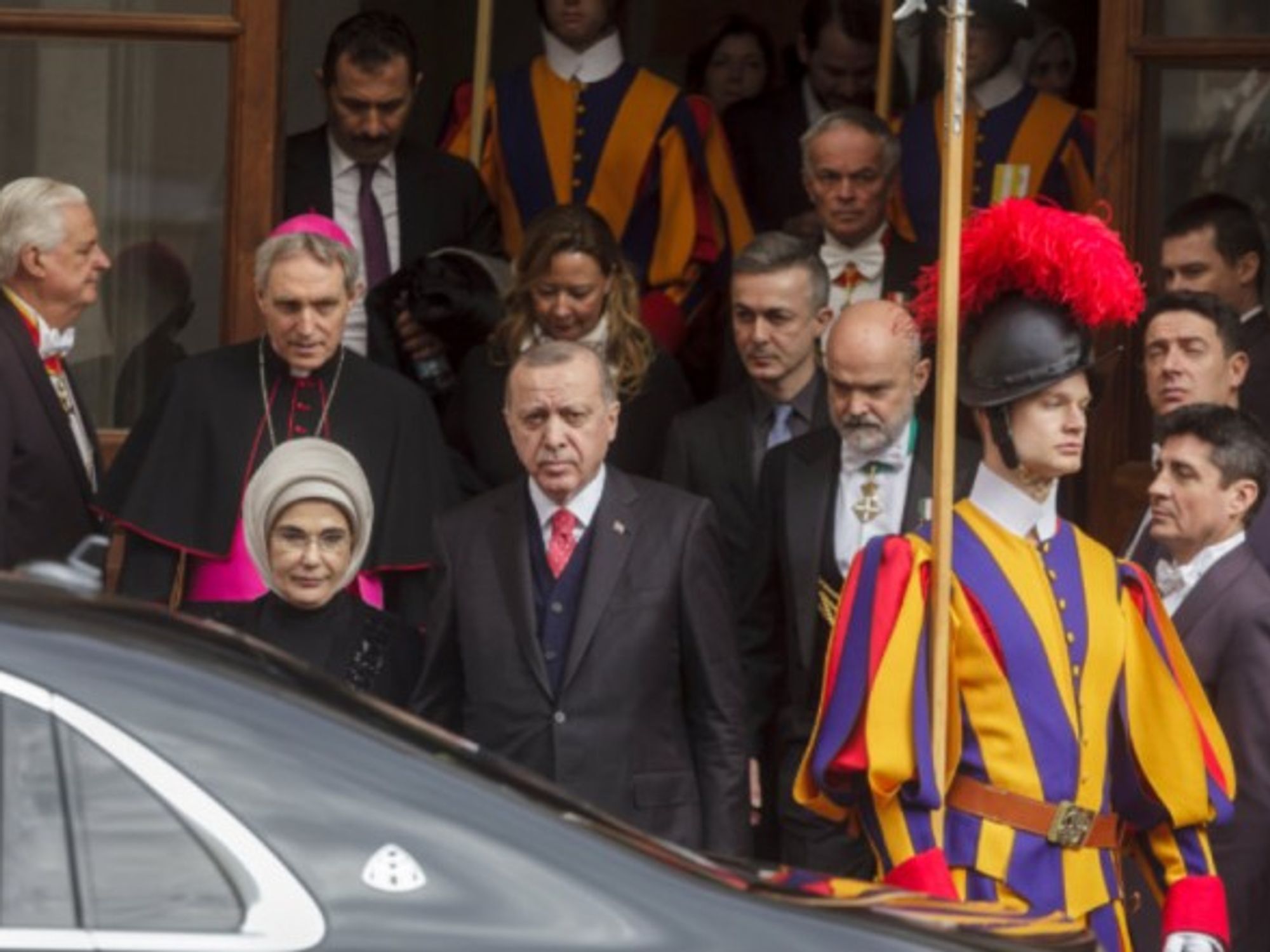 Turkey's President Recep Tayyip Erdogan at the Vatican on Monday