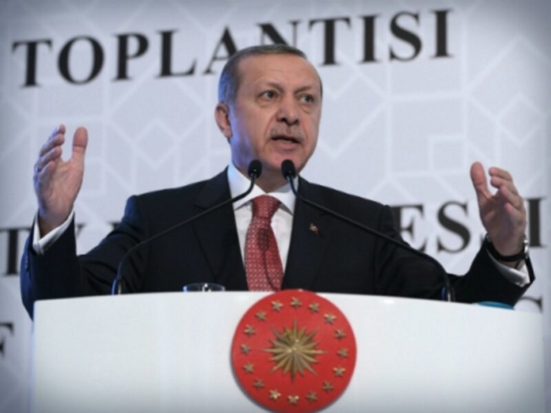 Turkish President Recep Tayyip Erdogan speaking at an Organization of Islamic Cooperation economy meeting in Istanbul, Turkey, November, 2015