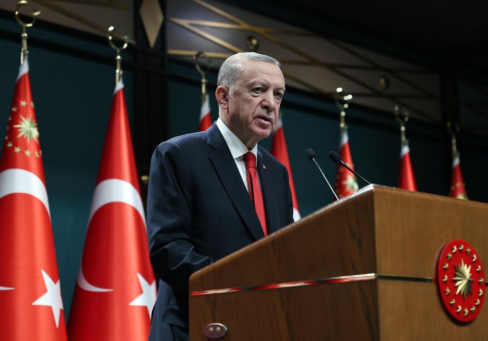 Turkish President Recep Tayyip Erdogan speaks to the media after a cabinet meeting in Ankara