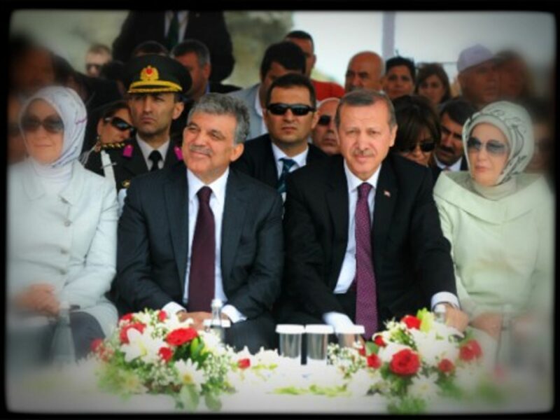 Turkish Prime Minister Erdogan and President GÃ¼l attending a ceremony in Istanbul