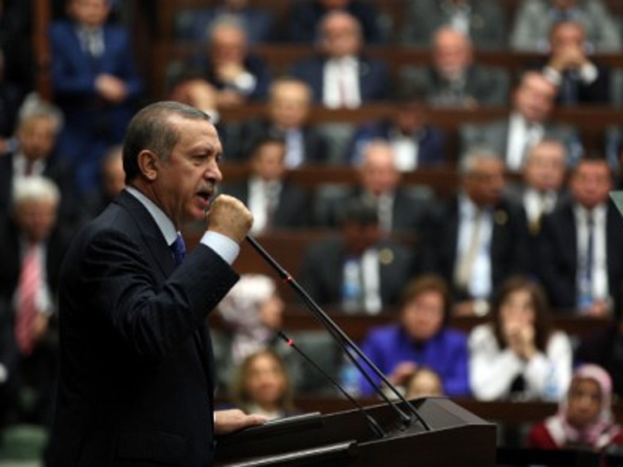 Turkish Prime Minister Recep Tayyip Erdogan delivers a speech in Ankara, Turkey, in November 2013.