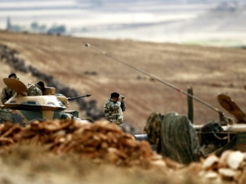Turkish troops on the outskirts of Kobani