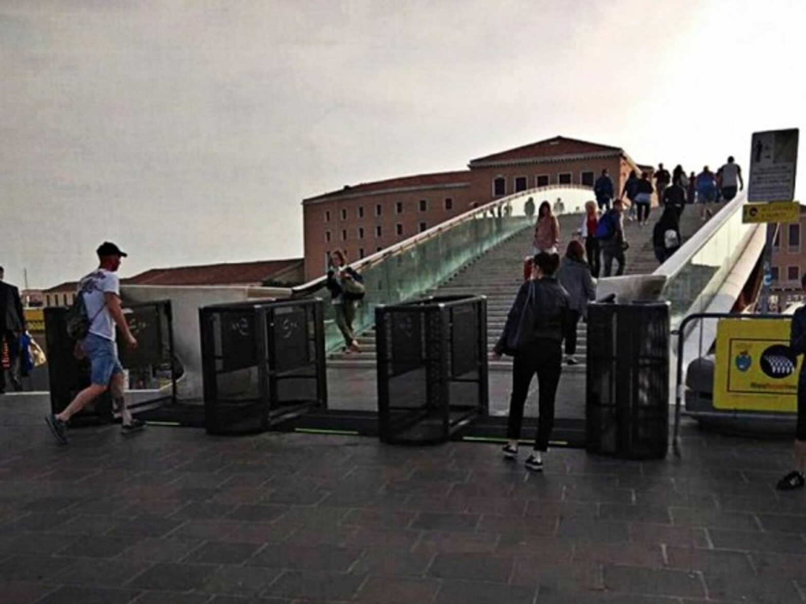 Turnstiles at Venice's Calatrava bridge