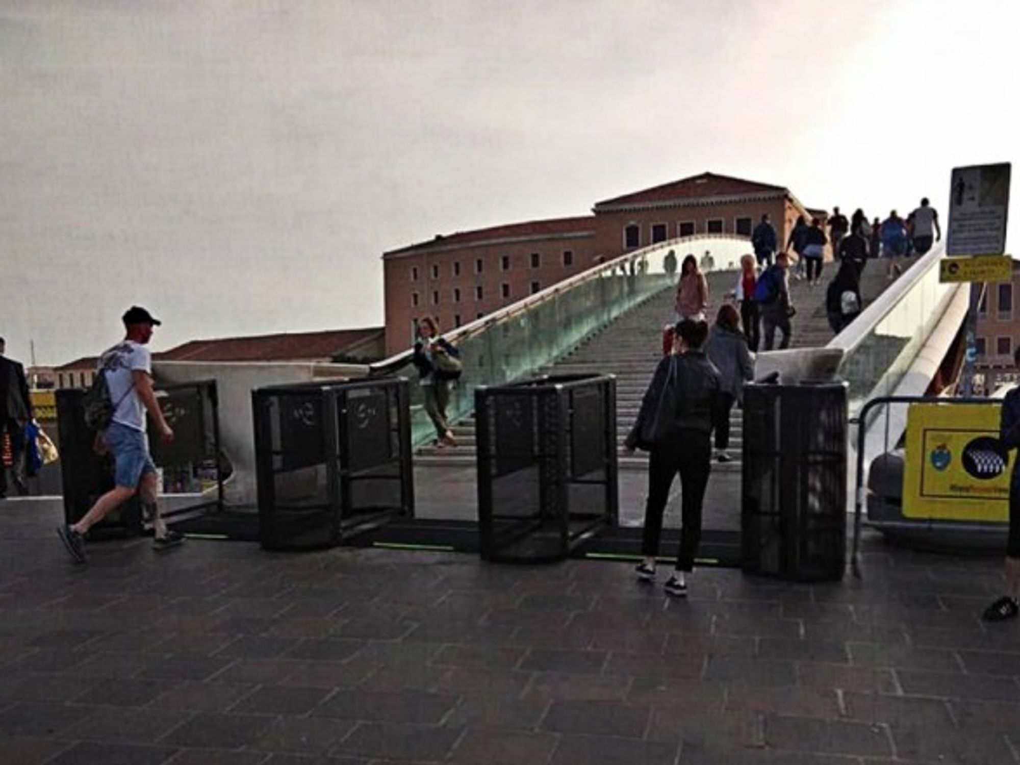 Turnstiles at Venice's Calatrava bridge