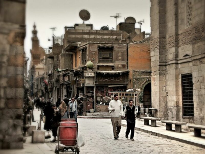 Two generations on the streets of Cairo.