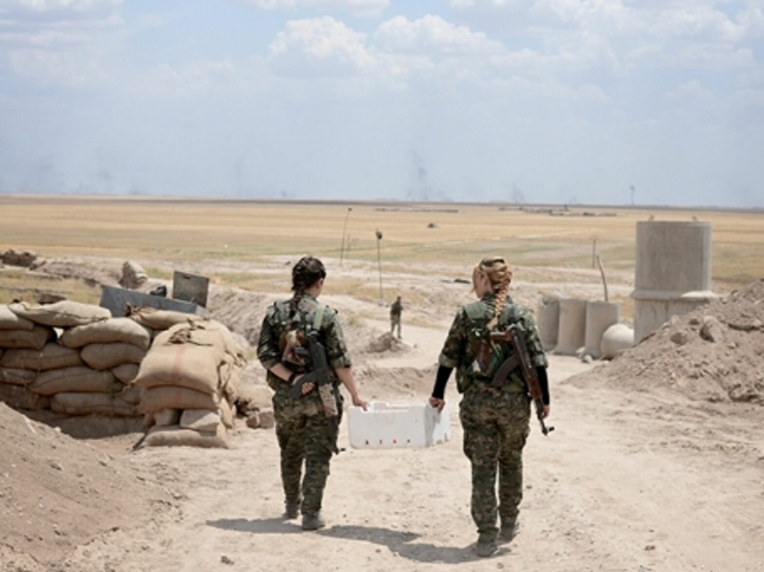Two YPG fighters near al-Hasakah, Syria