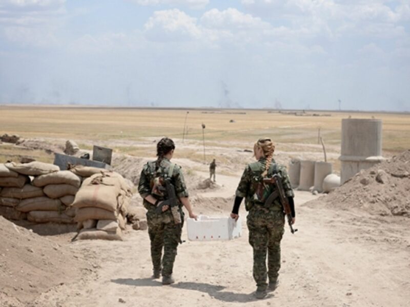 Two YPG fighters near al-Hasakah, Syria
