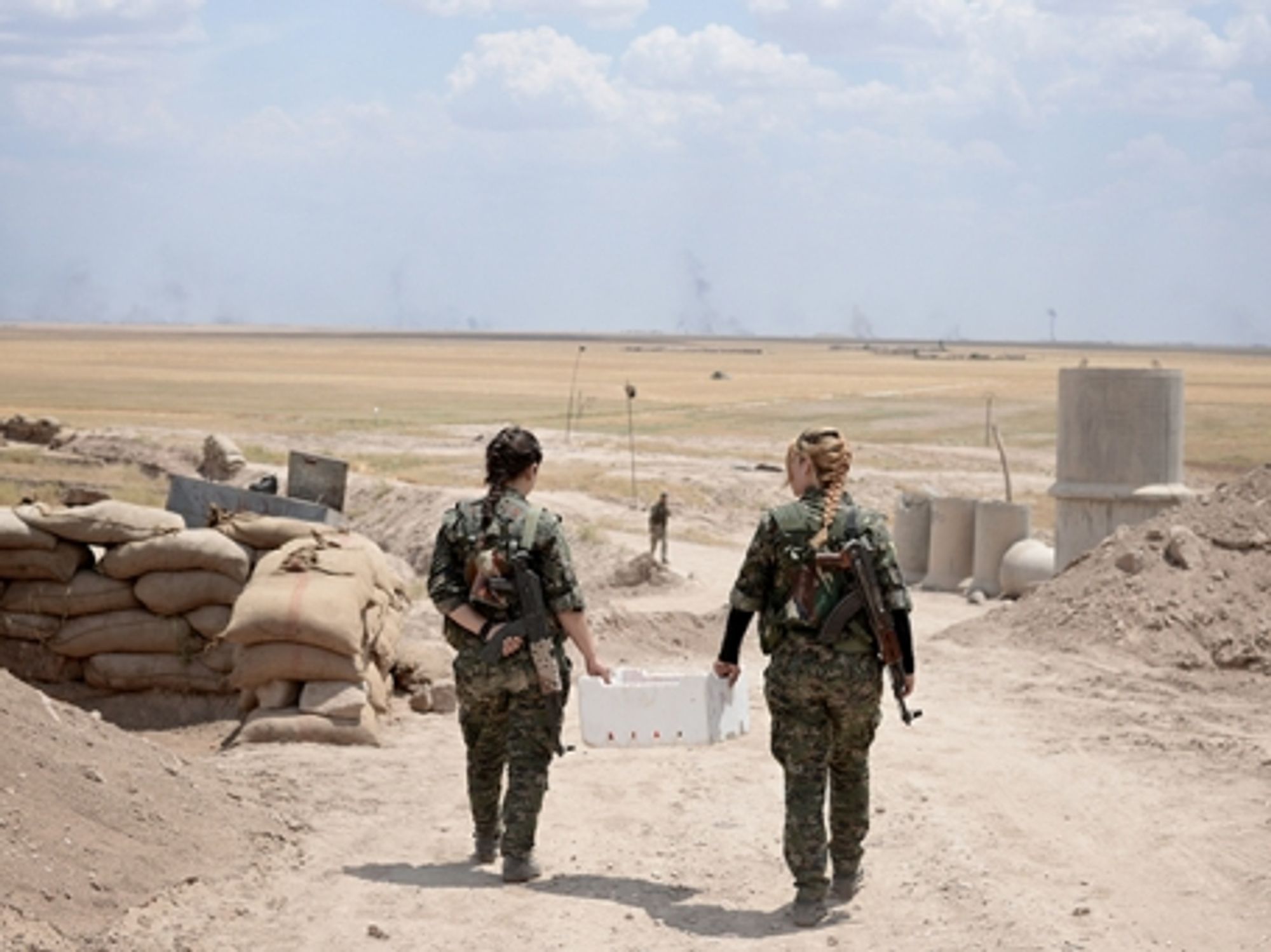 Two YPG fighters near al-Hasakah, Syria